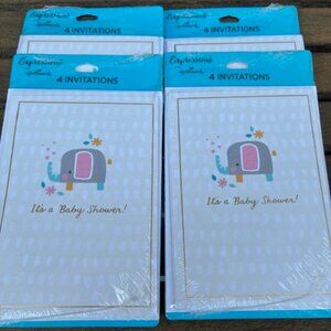 Hallmark Expression It's A Baby Shower Invitations 16 Cards NEW- 4 pack 4 each